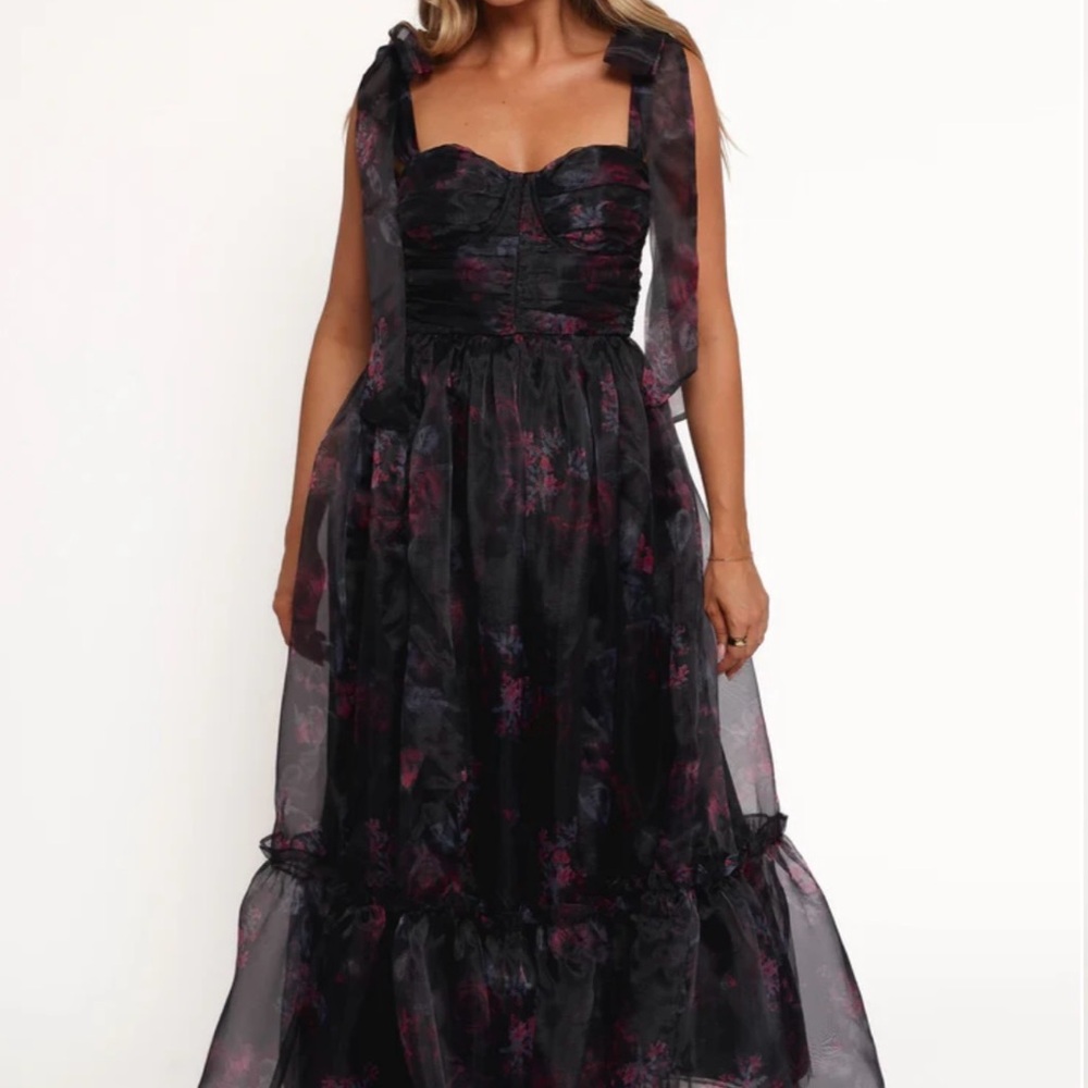 Whimsical Black Floral Dress